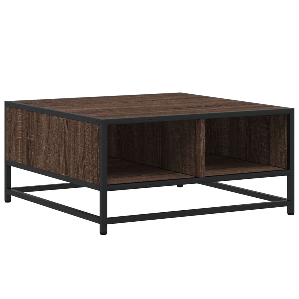 VidaXL Salontafel 60,5x60,5x30 cm bewerkt hout en metaal bruin eiken