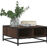 VidaXL Salontafel 60,5x60,5x30 cm bewerkt hout en metaal bruin eiken