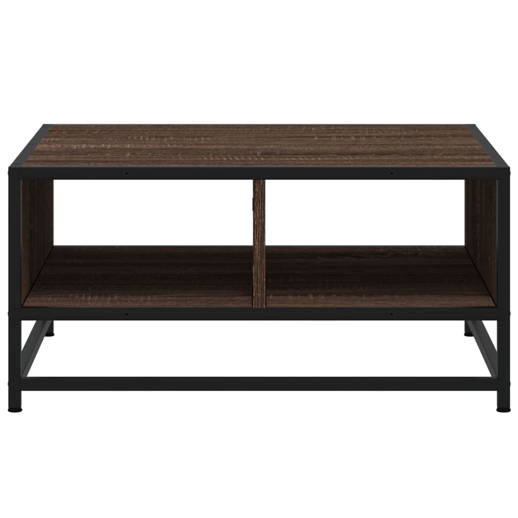 VidaXL Salontafel 60,5x60,5x30 cm bewerkt hout en metaal bruin eiken