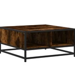 VidaXL Salontafel 60,5x60,5x30 cm bewerkt hout en metaal gerookt eiken