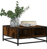 VidaXL Salontafel 60,5x60,5x30 cm bewerkt hout en metaal gerookt eiken