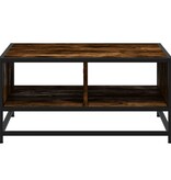 VidaXL Salontafel 60,5x60,5x30 cm bewerkt hout en metaal gerookt eiken
