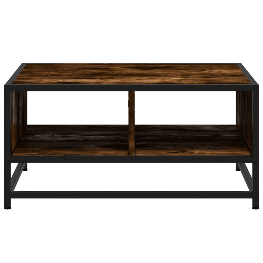 VidaXL Salontafel 60,5x60,5x30 cm bewerkt hout en metaal gerookt eiken