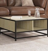 VidaXL Salontafel 60,5x60,5x30 cm bewerkt hout en metaal sonoma eiken