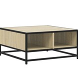VidaXL Salontafel 60,5x60,5x30 cm bewerkt hout en metaal sonoma eiken
