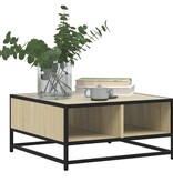 VidaXL Salontafel 60,5x60,5x30 cm bewerkt hout en metaal sonoma eiken