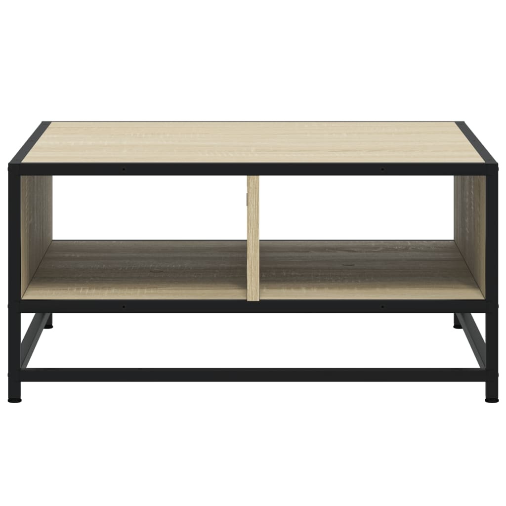 VidaXL Salontafel 60,5x60,5x30 cm bewerkt hout en metaal sonoma eiken