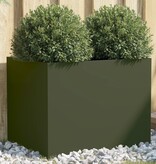 VidaXL Plantenbak 62x47x46 cm koudgewalst staal olijfgroen