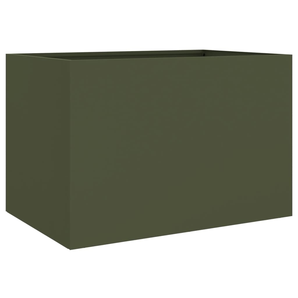 VidaXL Plantenbak 62x47x46 cm koudgewalst staal olijfgroen