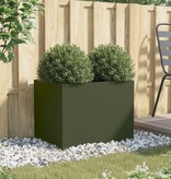 VidaXL Plantenbak 62x47x46 cm koudgewalst staal olijfgroen