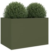 VidaXL Plantenbak 62x47x46 cm koudgewalst staal olijfgroen