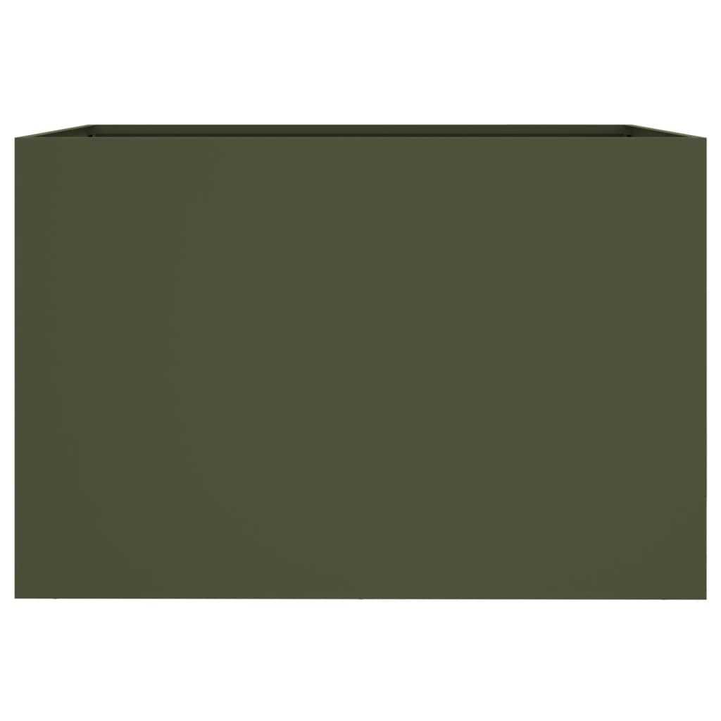 VidaXL Plantenbak 62x47x46 cm koudgewalst staal olijfgroen
