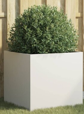 VidaXL Plantenbak 49x47x46 cm koudgewalst staal wit