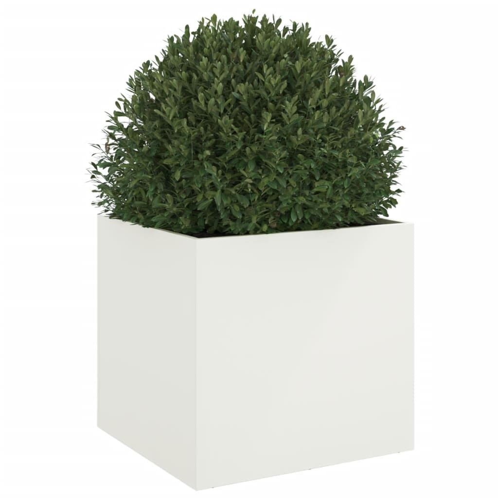VidaXL Plantenbak 49x47x46 cm koudgewalst staal wit