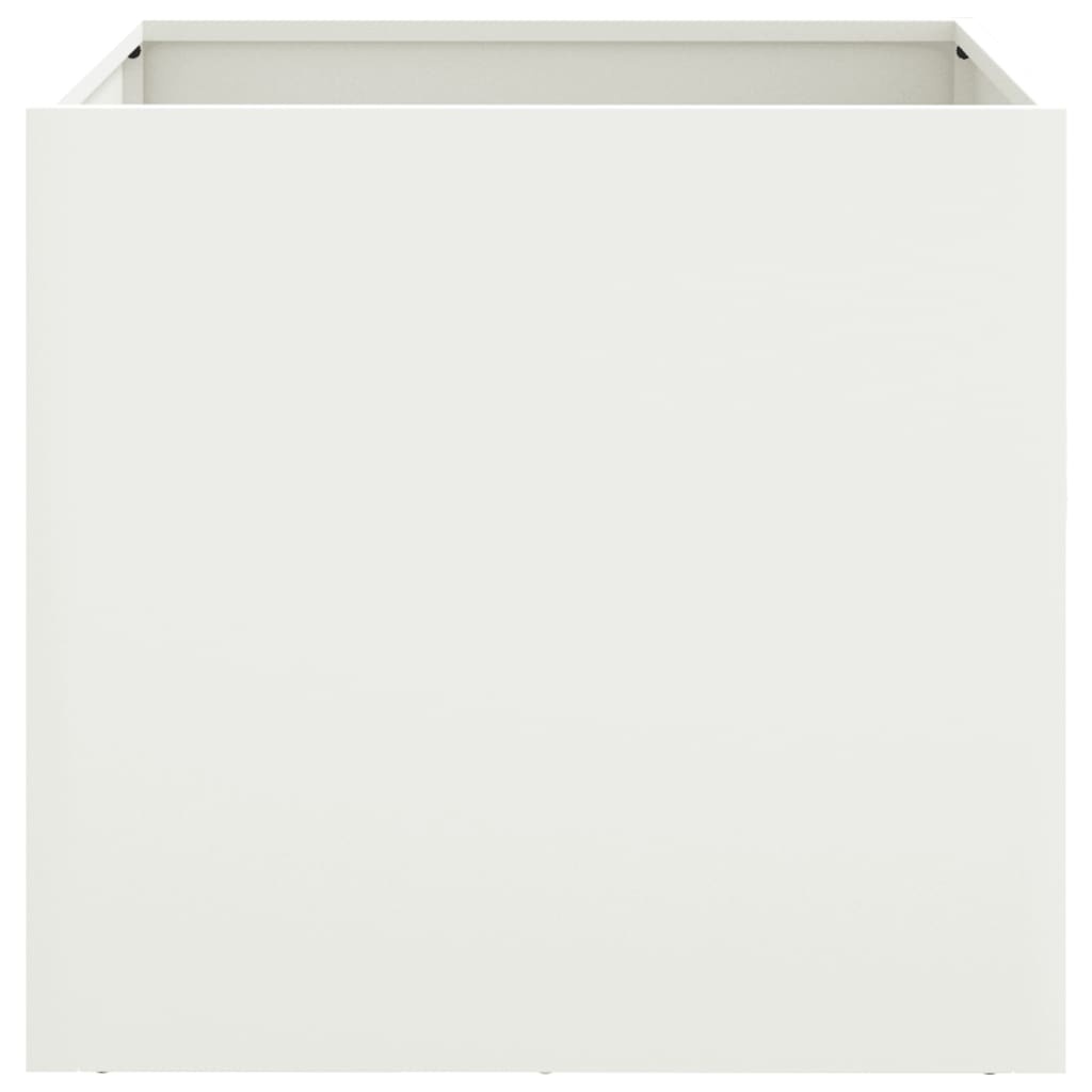 VidaXL Plantenbak 49x47x46 cm koudgewalst staal wit