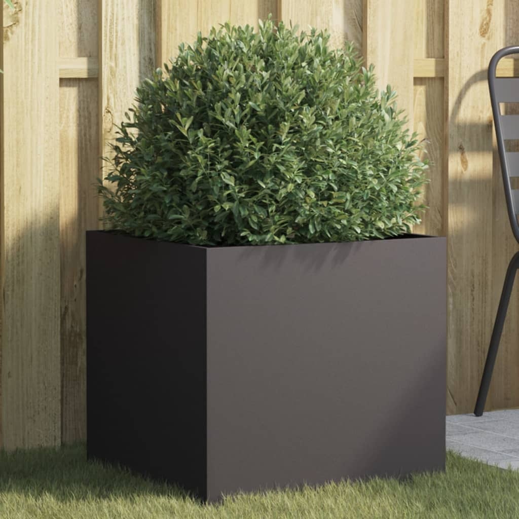 VidaXL Plantenbak 49x47x46 cm koudgewalst staal zwart