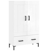 VidaXL Hoge kast 69,5x31x115 cm bewerkt hout hoogglans wit