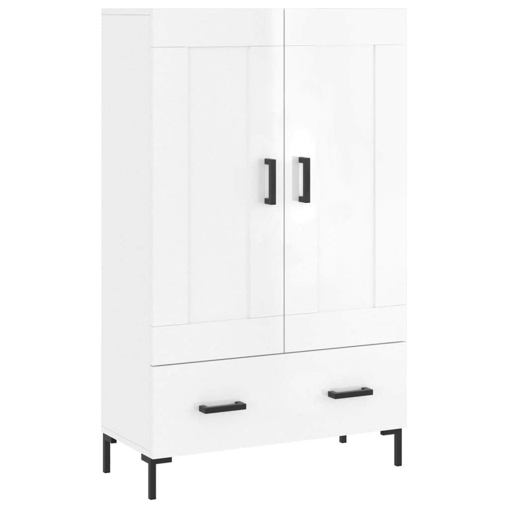 VidaXL Hoge kast 69,5x31x115 cm bewerkt hout hoogglans wit