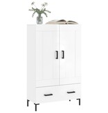 VidaXL Hoge kast 69,5x31x115 cm bewerkt hout hoogglans wit