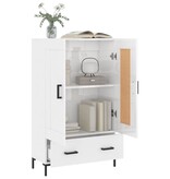 VidaXL Hoge kast 69,5x31x115 cm bewerkt hout hoogglans wit