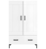 VidaXL Hoge kast 69,5x31x115 cm bewerkt hout hoogglans wit