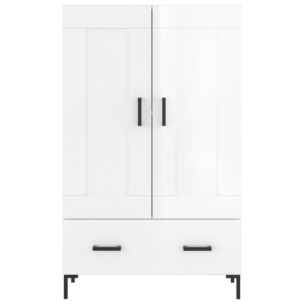 VidaXL Hoge kast 69,5x31x115 cm bewerkt hout hoogglans wit