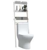 VidaXL Toiletrek 63,5x32x179 cm massief grenenhout wit