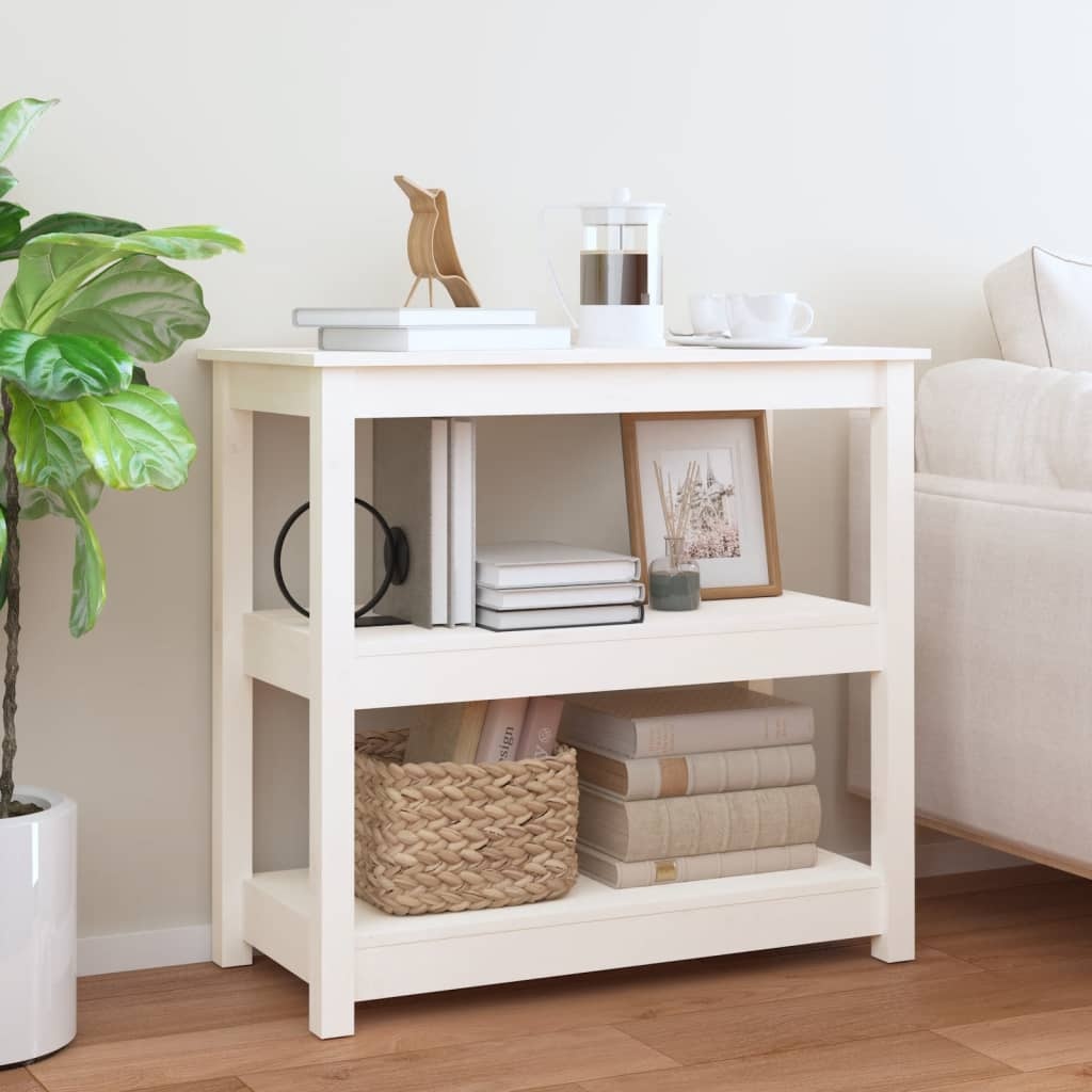 VidaXL Wandtafel 80x40x74 cm massief grenenhout wit