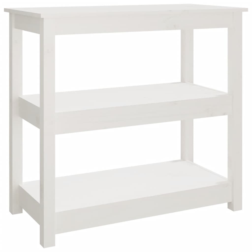VidaXL Wandtafel 80x40x74 cm massief grenenhout wit
