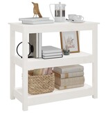 VidaXL Wandtafel 80x40x74 cm massief grenenhout wit