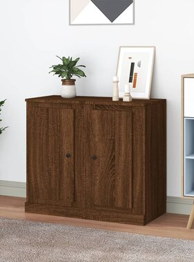 VidaXL Dressoirs 2 st 37,5x35,5x67,5 cm bewerkt hout bruin eikenkleur
