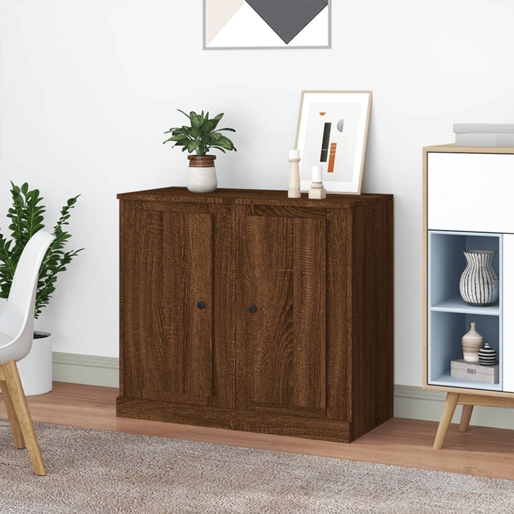 VidaXL Dressoirs 2 st 37,5x35,5x67,5 cm bewerkt hout bruin eikenkleur