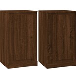 VidaXL Dressoirs 2 st 37,5x35,5x67,5 cm bewerkt hout bruin eikenkleur