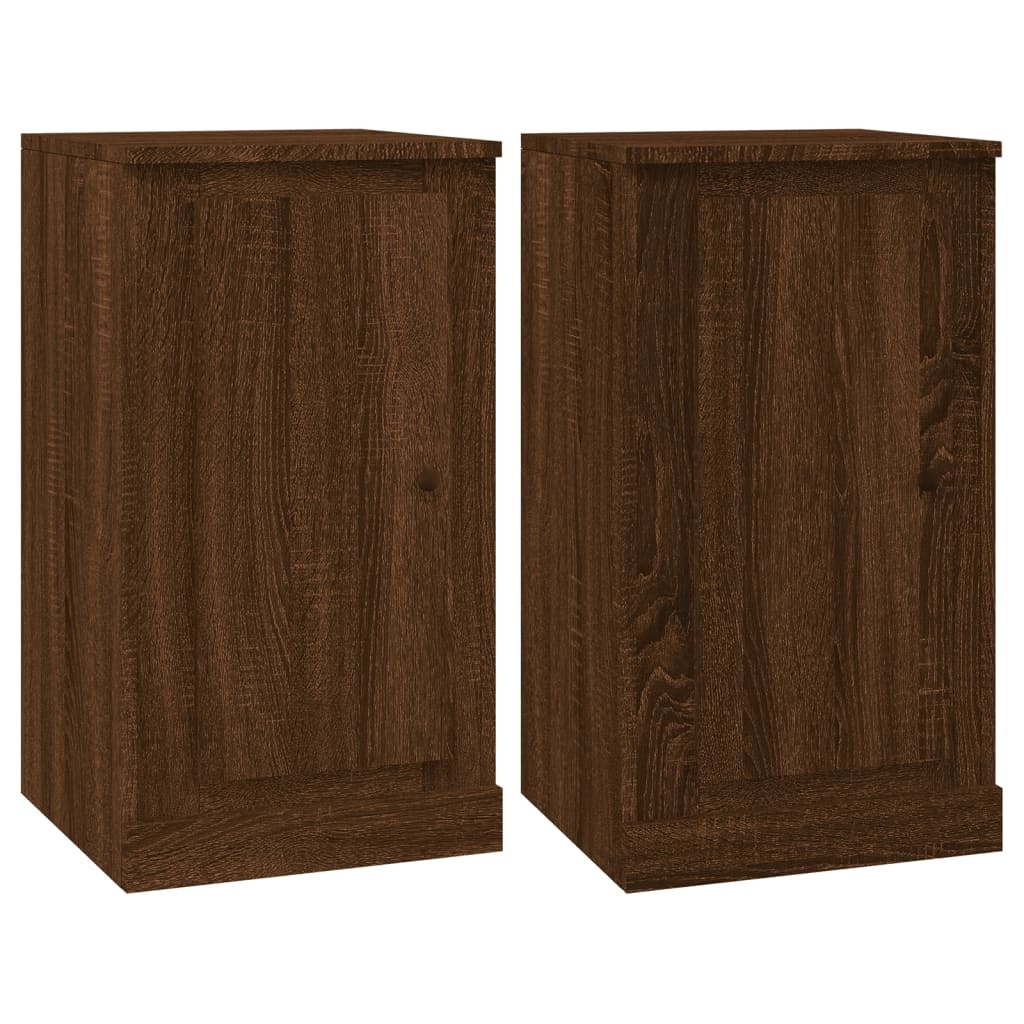 VidaXL Dressoirs 2 st 37,5x35,5x67,5 cm bewerkt hout bruin eikenkleur