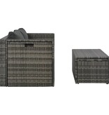 VidaXL Loungeset met kussens 6-delig poly rattan grijs