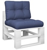 vidaXL Palletkussens 2 st stof marineblauw