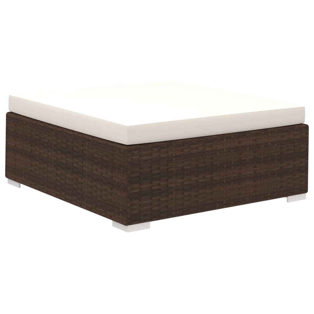 VidaXL 6-delige Loungeset met kussens poly rattan bruin