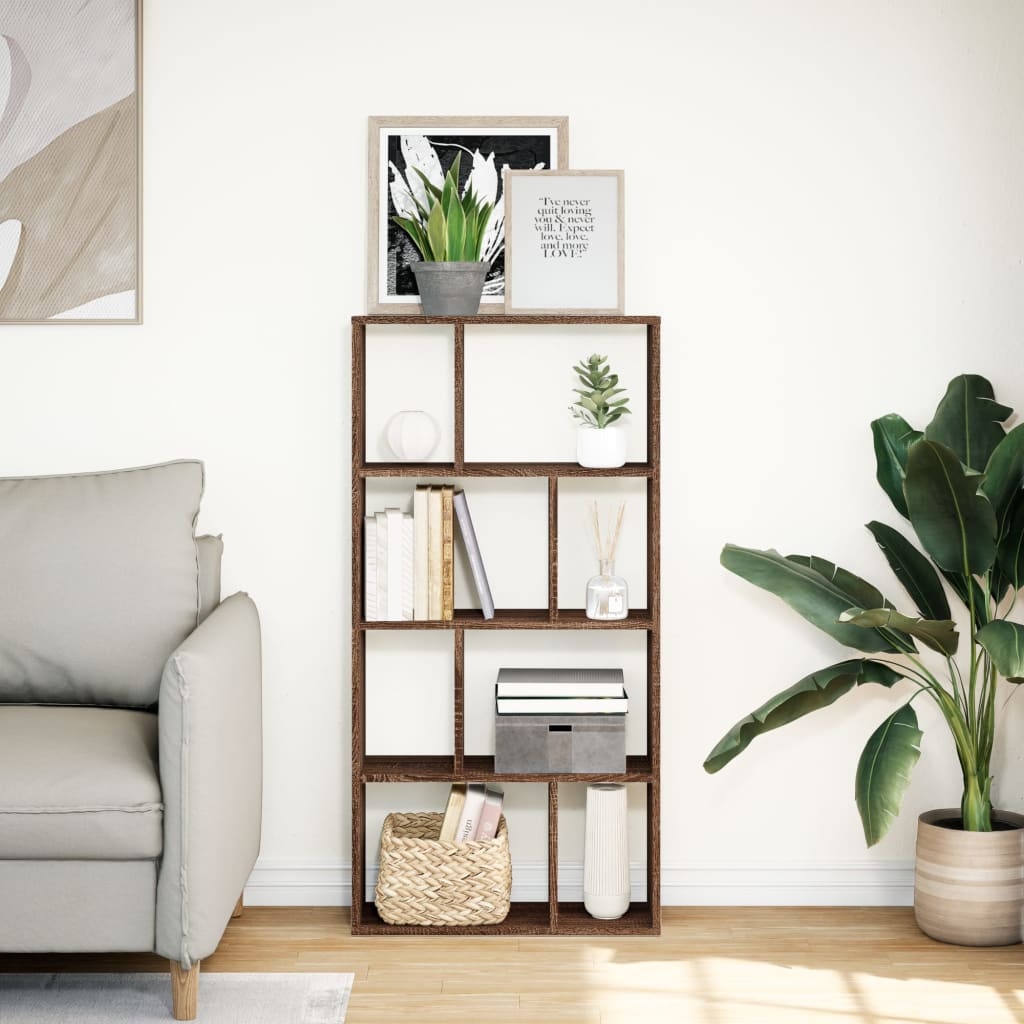 VidaXL Boekenkast 60x20x120 cm bewerkt hout bruin eikenkleurig