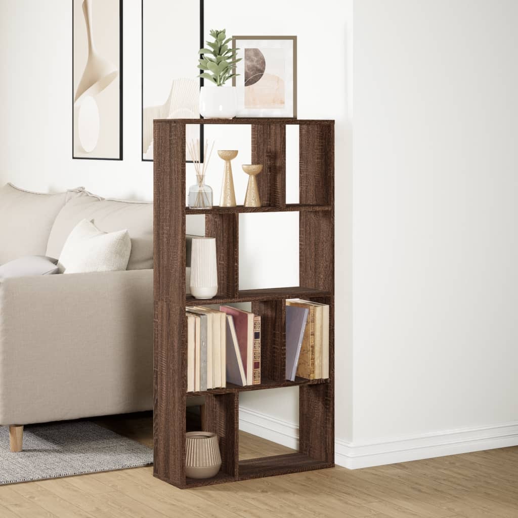VidaXL Boekenkast 60x20x120 cm bewerkt hout bruin eikenkleurig