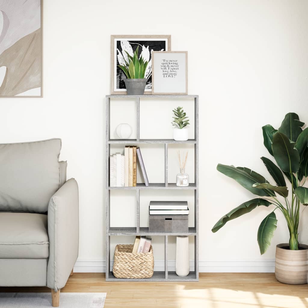 VidaXL Boekenkast 60x20x120 cm bewerkt hout grijs sonoma eikenkleurig
