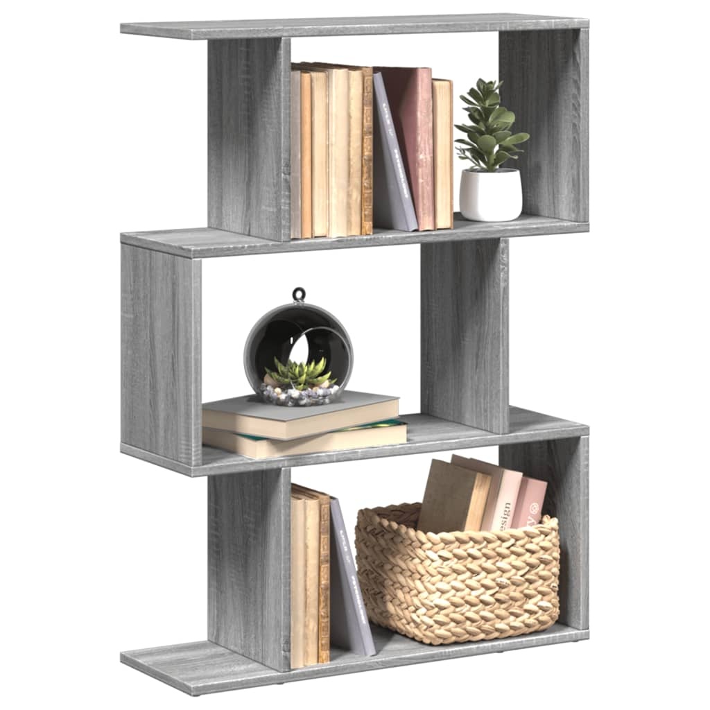 VidaXL Kamerscherm / boekenkast 3-laags 70x24x97 cm hout grijs sonoma