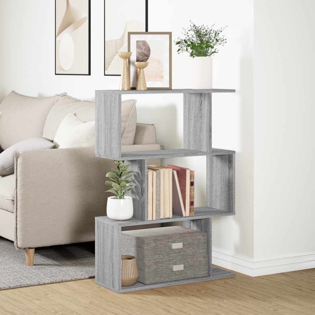 VidaXL Kamerscherm / boekenkast 3-laags 70x24x97 cm hout grijs sonoma