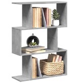 VidaXL Kamerscherm / boekenkast 3-laags 70x24x97 cm hout betongrijs