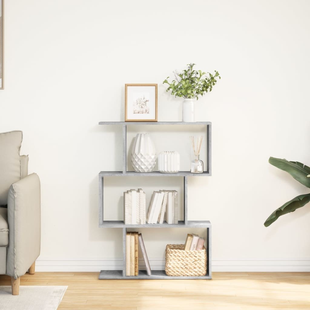 VidaXL Kamerscherm / boekenkast 3-laags 70x24x97 cm hout betongrijs