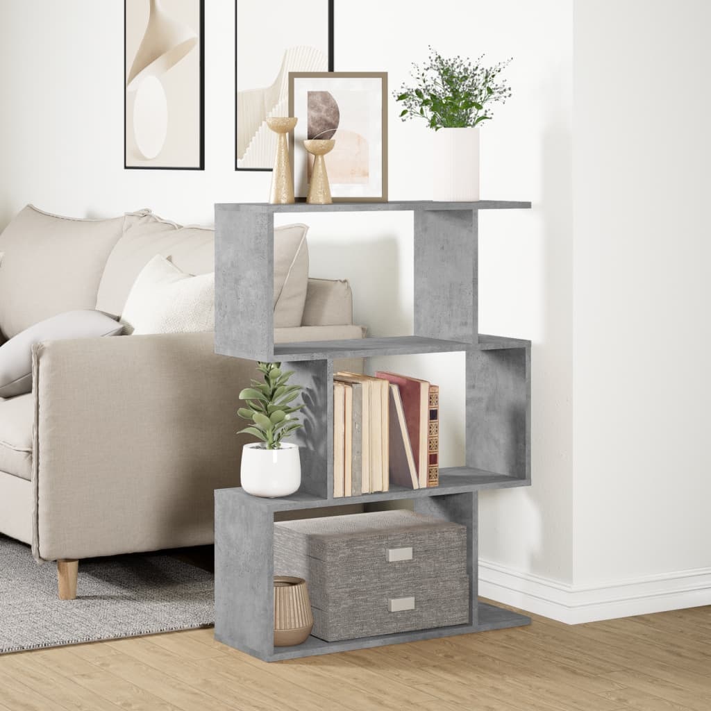 VidaXL Kamerscherm / boekenkast 3-laags 70x24x97 cm hout betongrijs