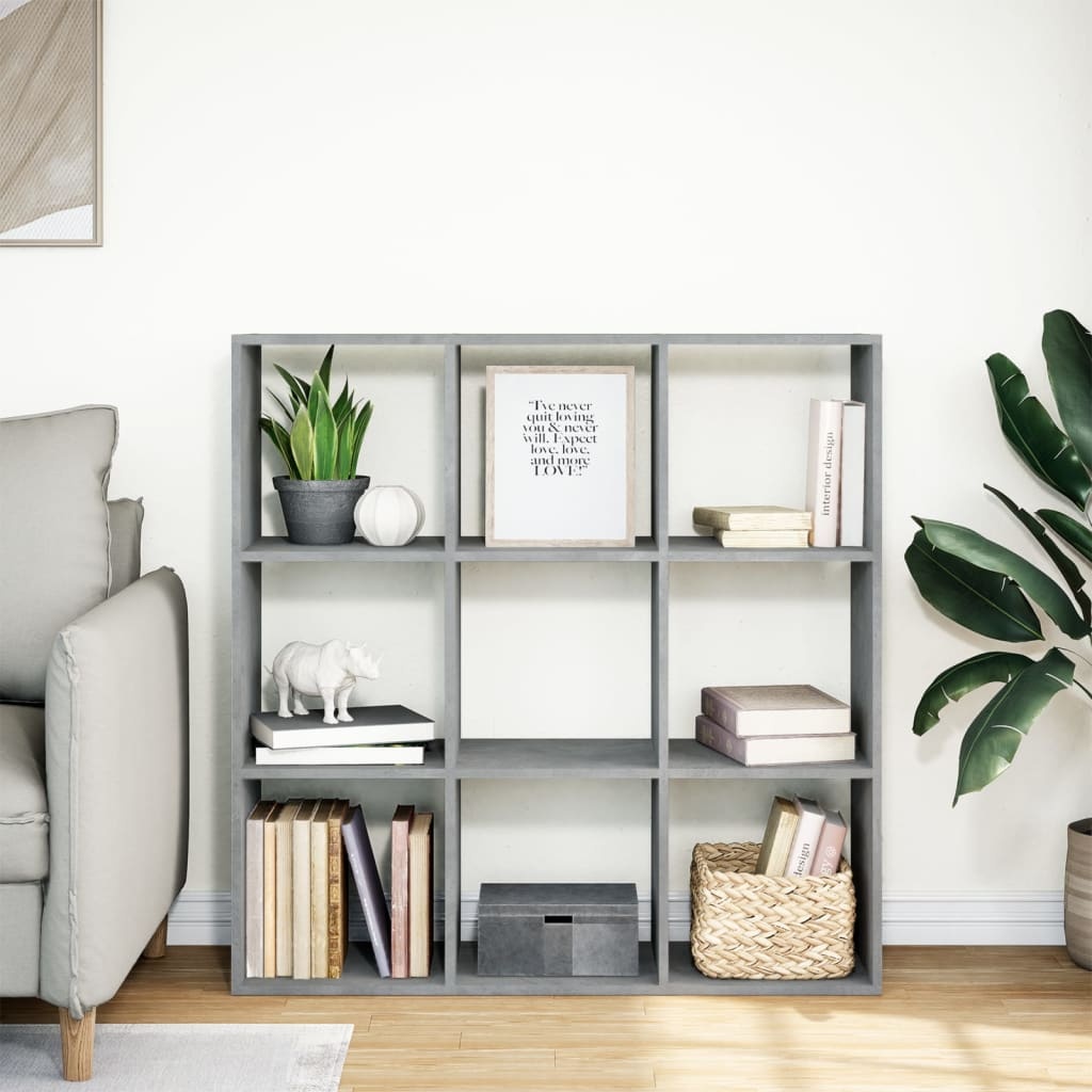 VidaXL Kamerscherm / boekenkast 102x29x103,5 cm hout betongrijs