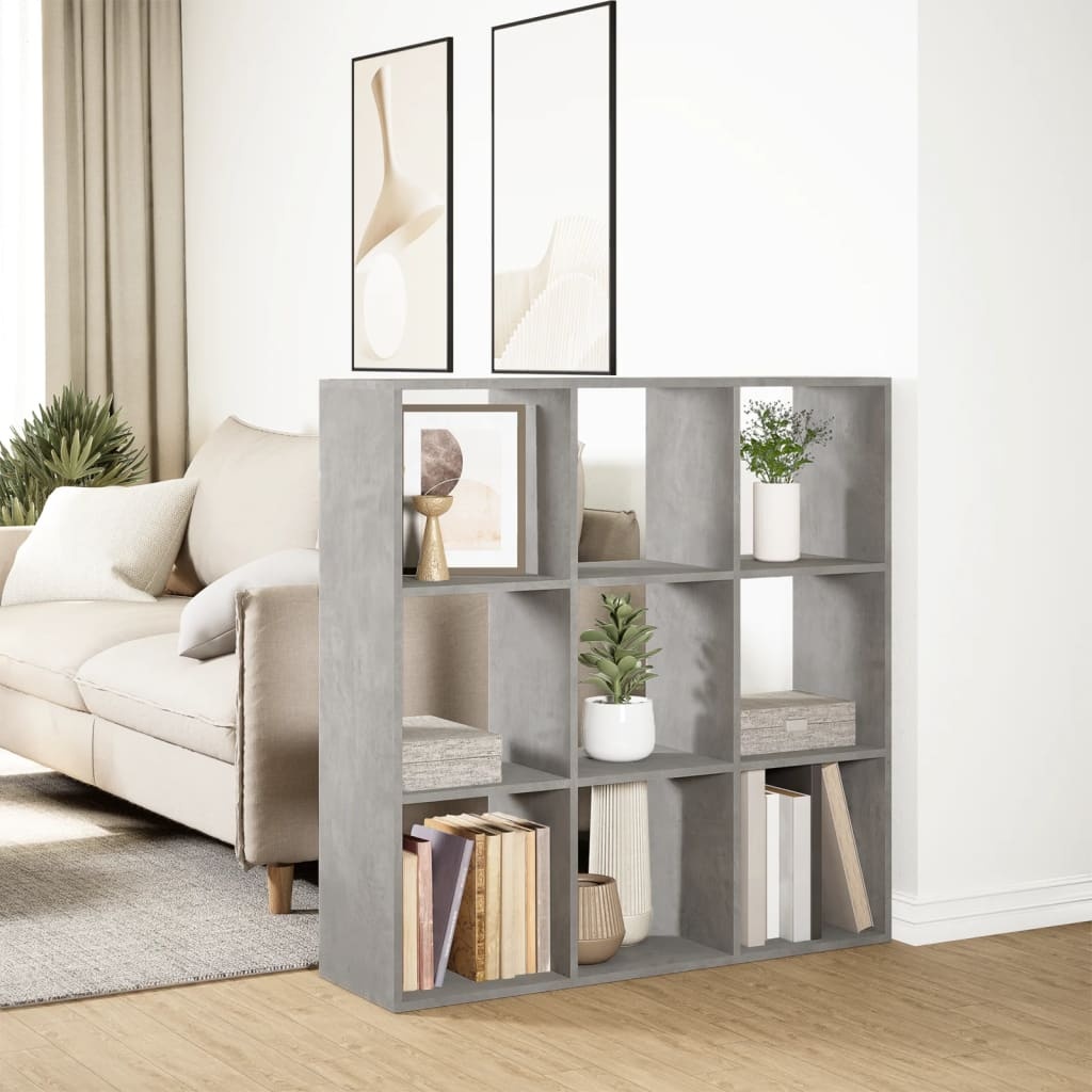 VidaXL Kamerscherm / boekenkast 102x29x103,5 cm hout betongrijs