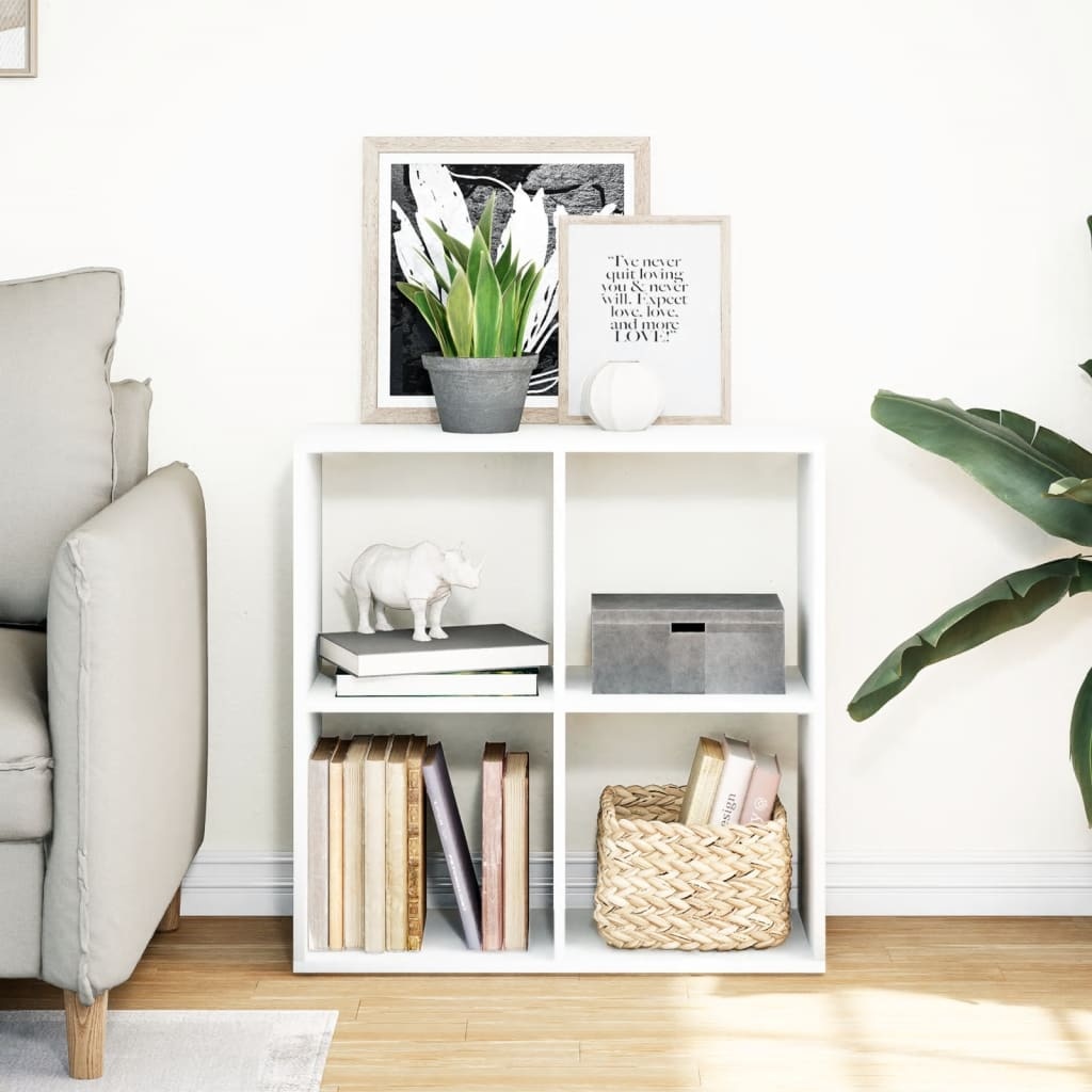 VidaXL Kamerscherm / boekenkast 69,5x29x69,5 cm bewerkt hout wit