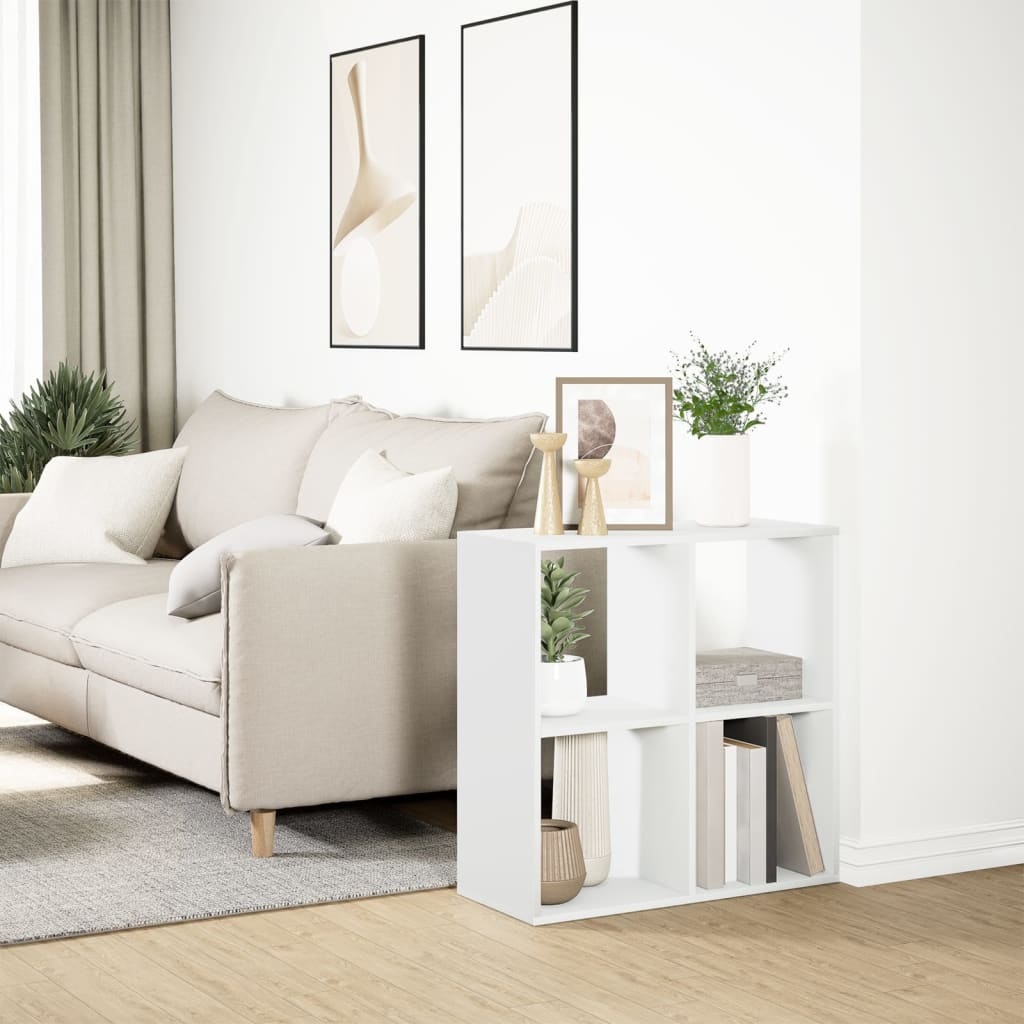 VidaXL Kamerscherm / boekenkast 69,5x29x69,5 cm bewerkt hout wit