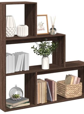 VidaXL Kamerscherm / boekenkast 3-laags 123x29x123 cm hout bruin eiken